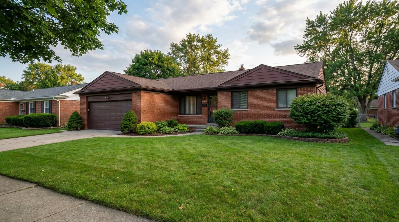 Classic post-war brick home with garage in Allen Park Michigan