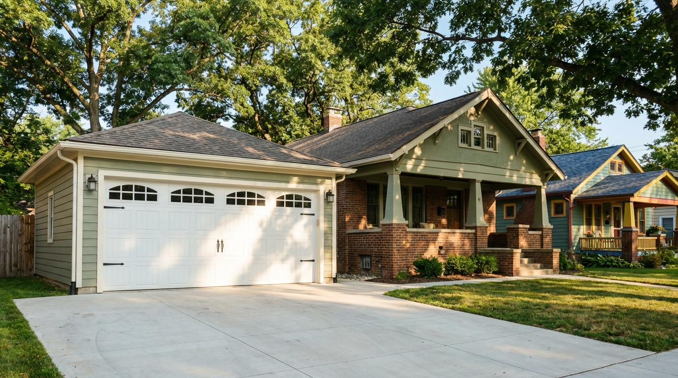 Charming 1920s craftsman bungalows on a tree-lined Royal Oak Michigan street
