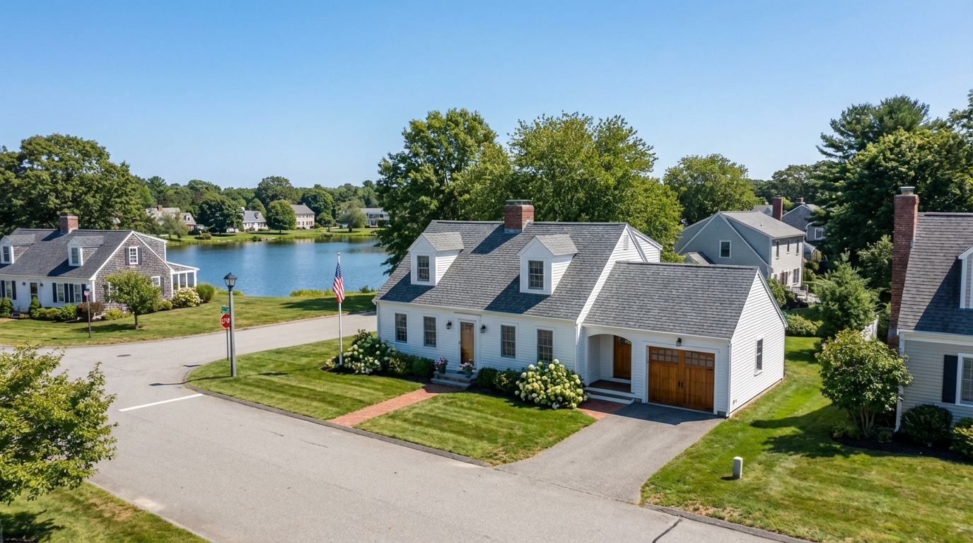 Cape Cod style home with garage door near lakefront in St Clair Shores