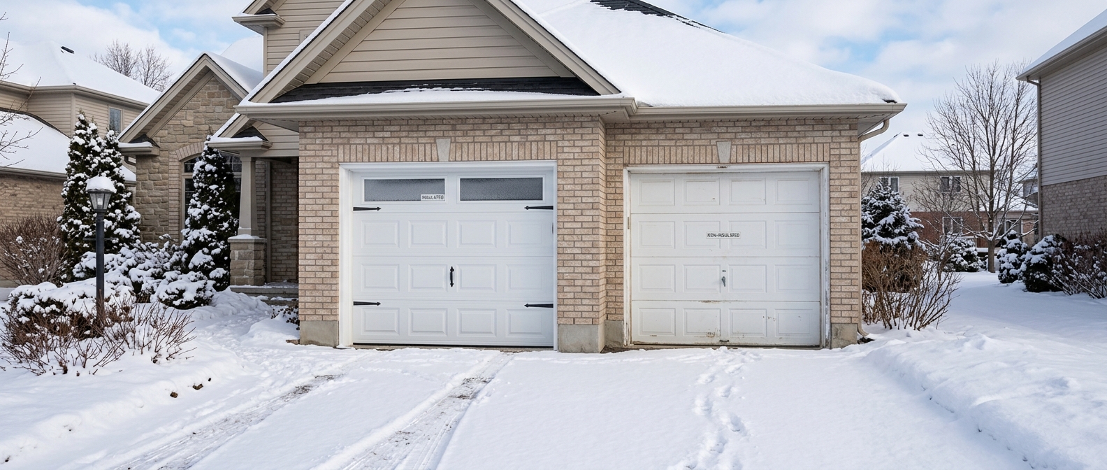 Fully insulated garage door installed on a Detroit home
