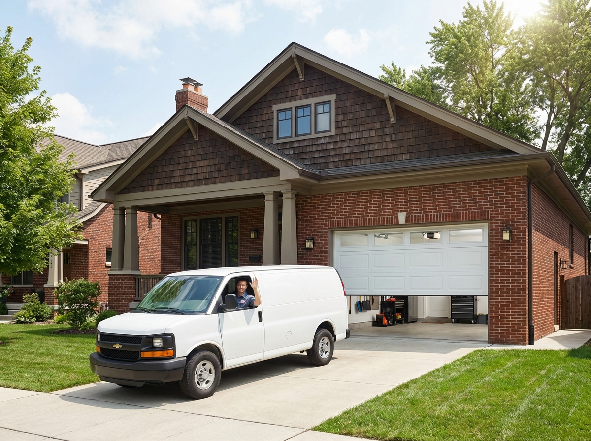 Completed spring replacement at a Midtown Detroit home with service van